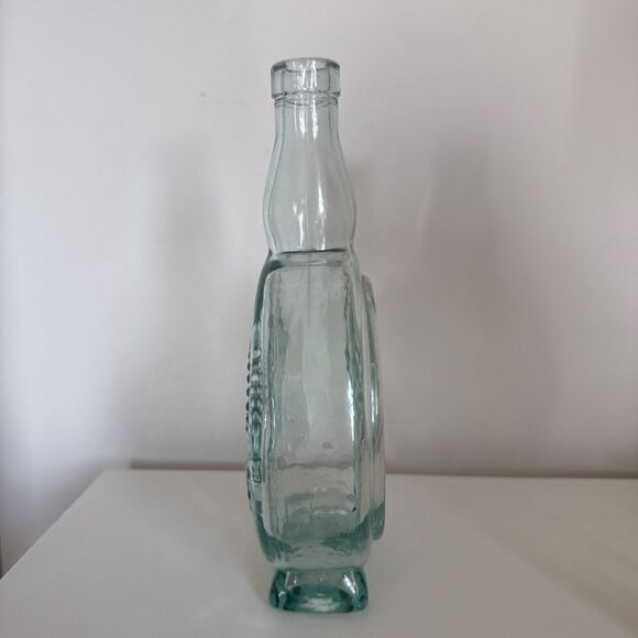 Vintage Grape Embossed Blue-Green Glass Wine Vinegar Bottle Made in Italy - Picture 4 of 6